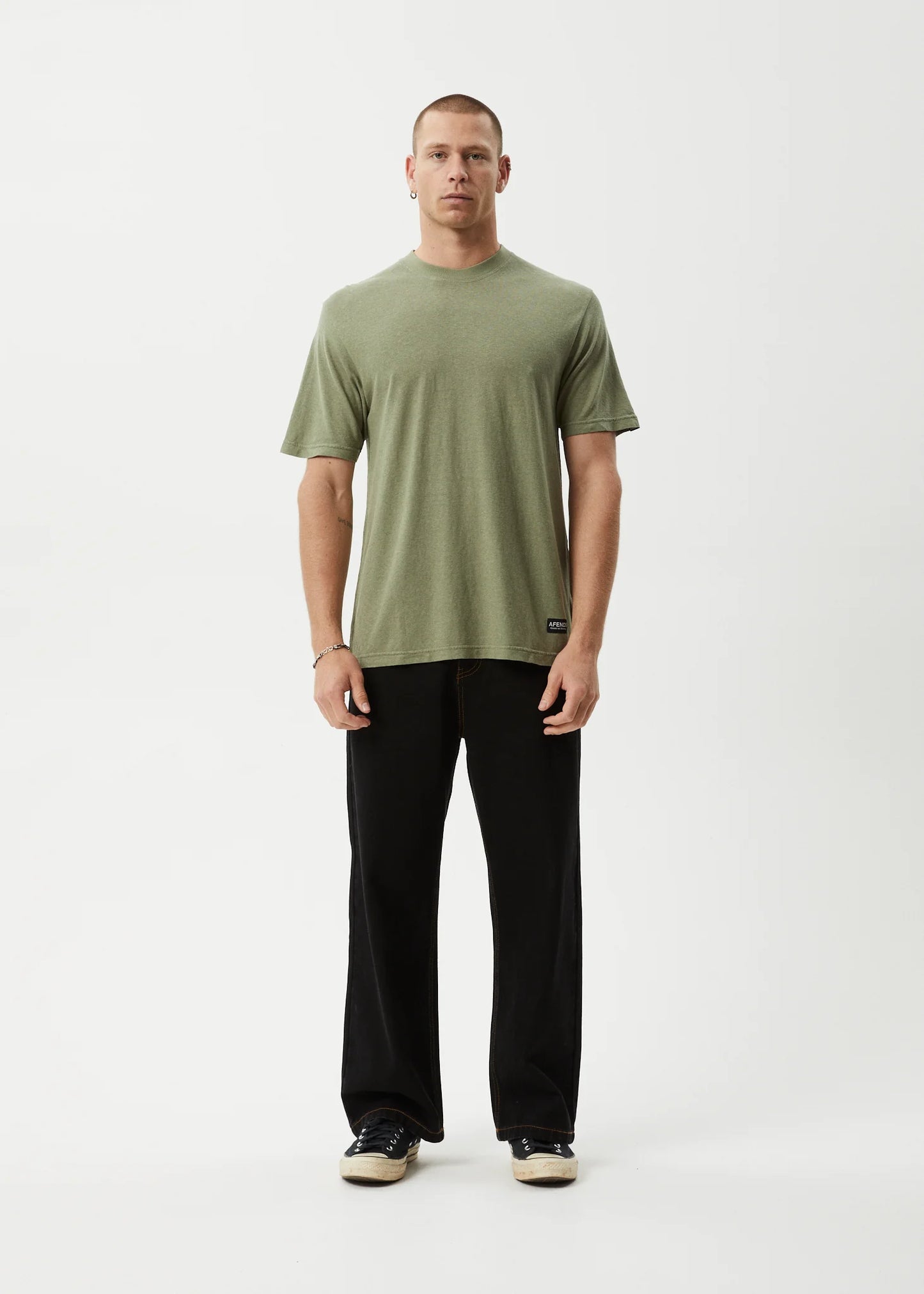Classic Retro Tee - Oil Green