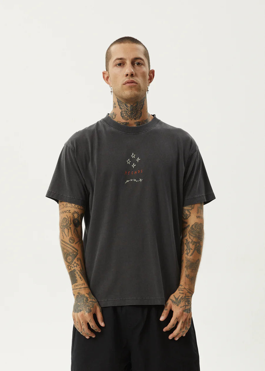 Star - Boxy Fit Tee - Washed Black