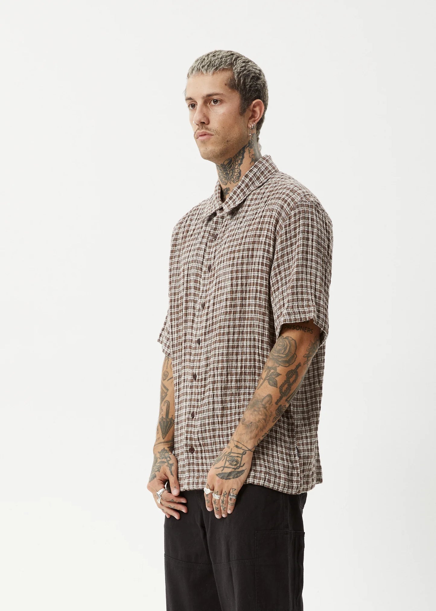 Base Short Sleeve Shirt - Coffee Check