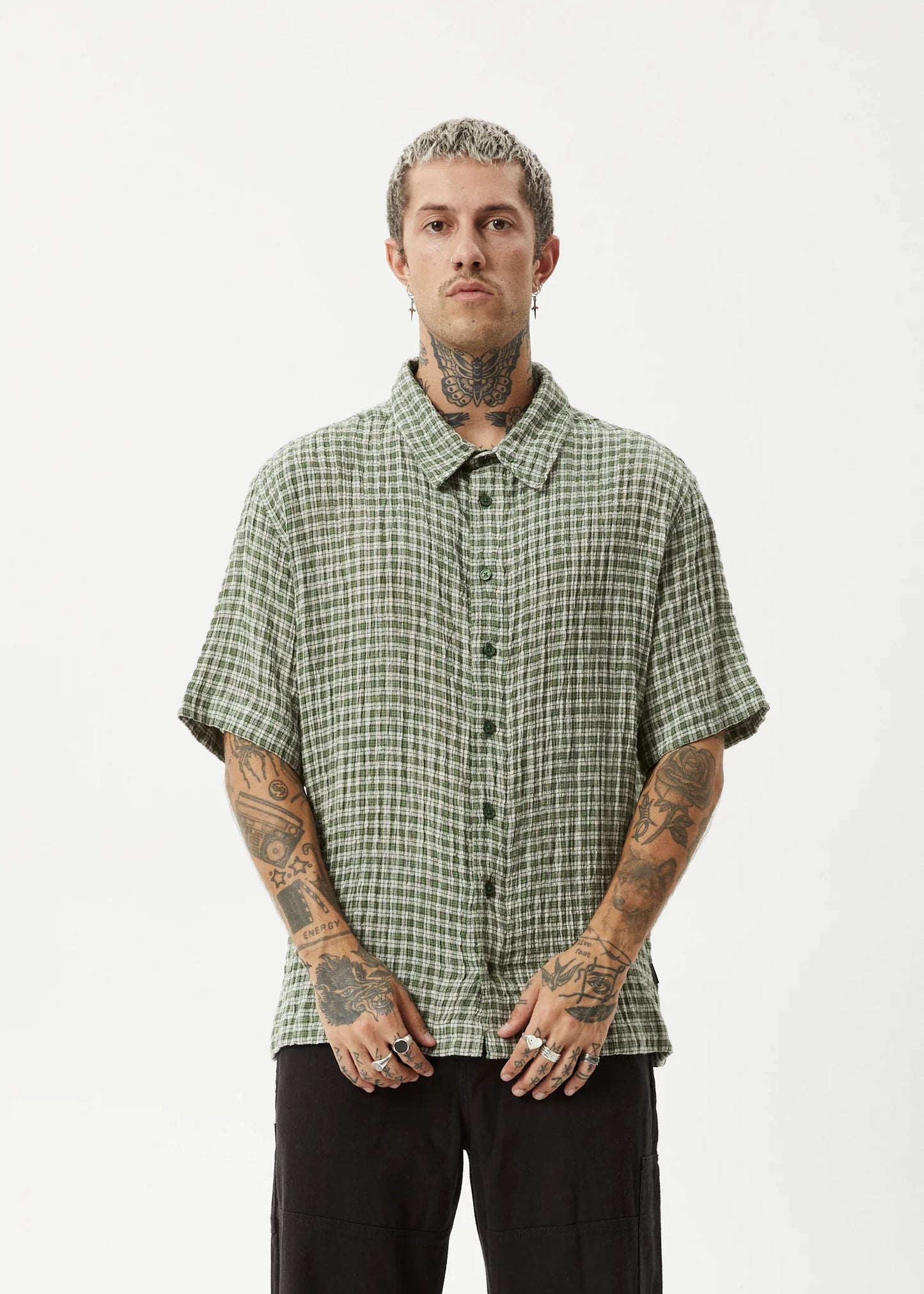 Base Short Sleeve Shirt - Deep Green Check