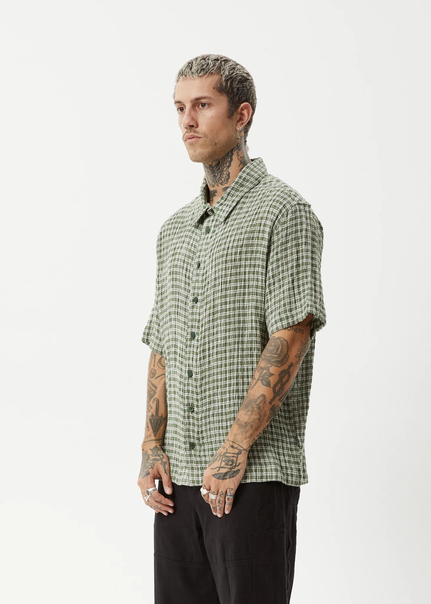 Base Short Sleeve Shirt - Deep Green Check