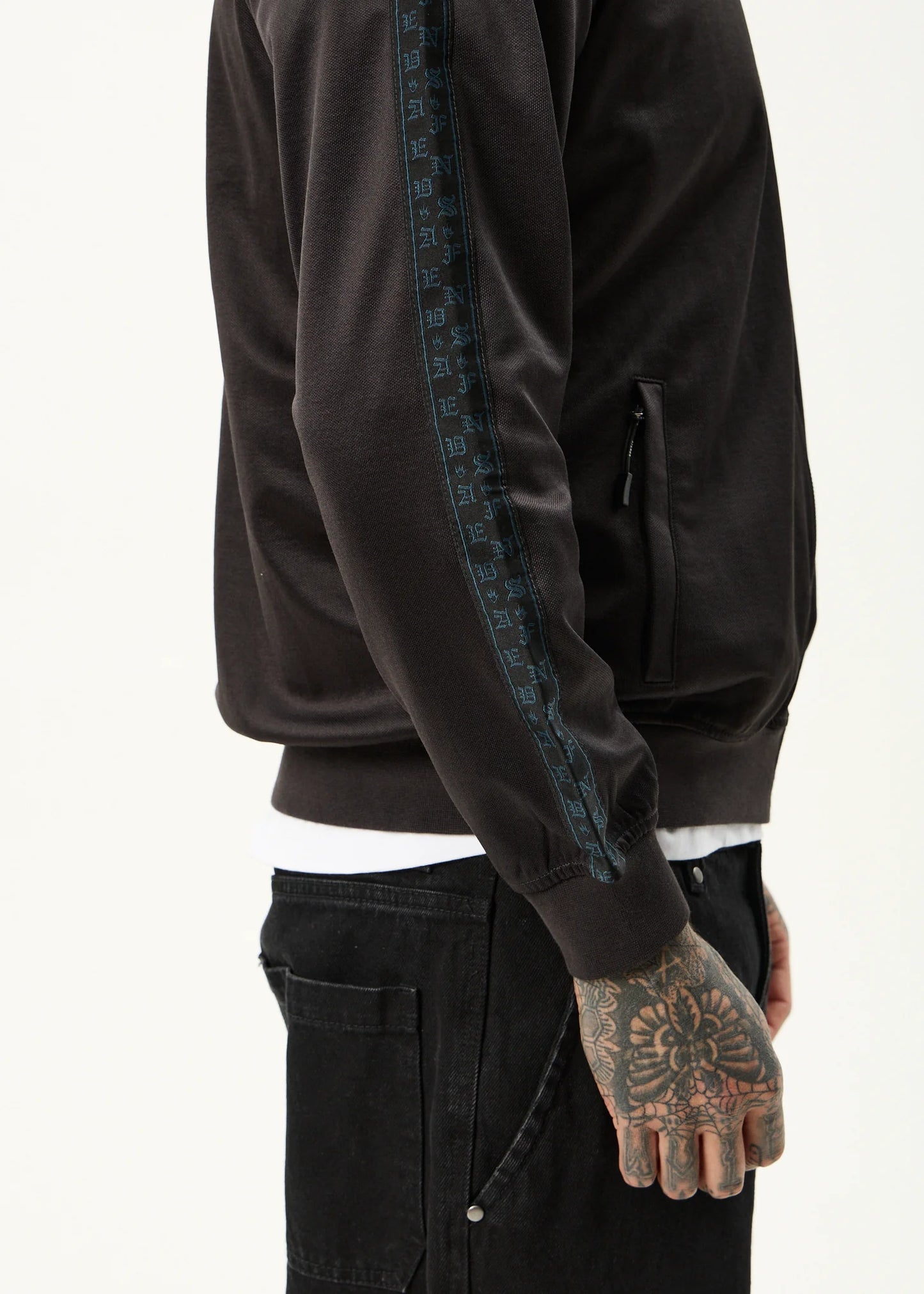 Spinal Track Zip Up Jacket - Black