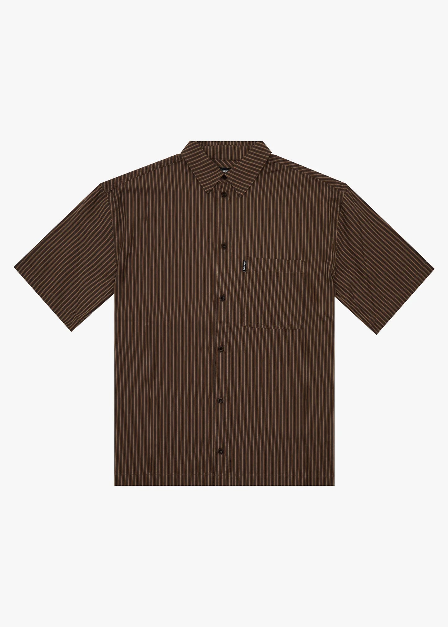 Cyrus Short Sleeve Shirt - Brown Stripe