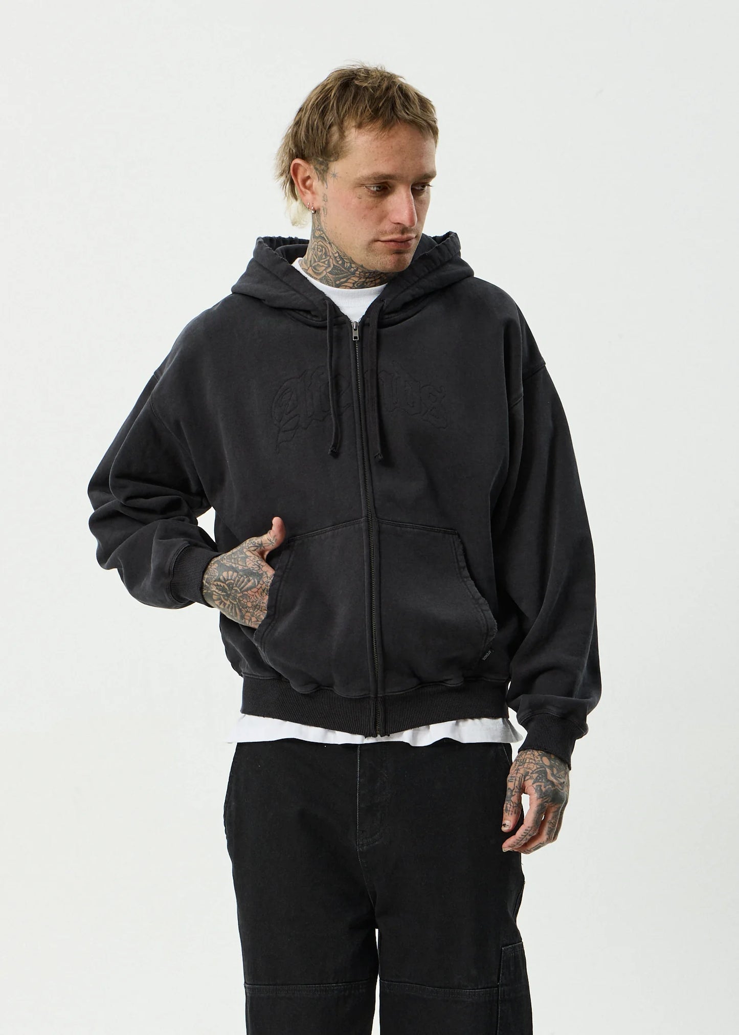 Resistance Heavyweight Boxy Zip Hood - Black