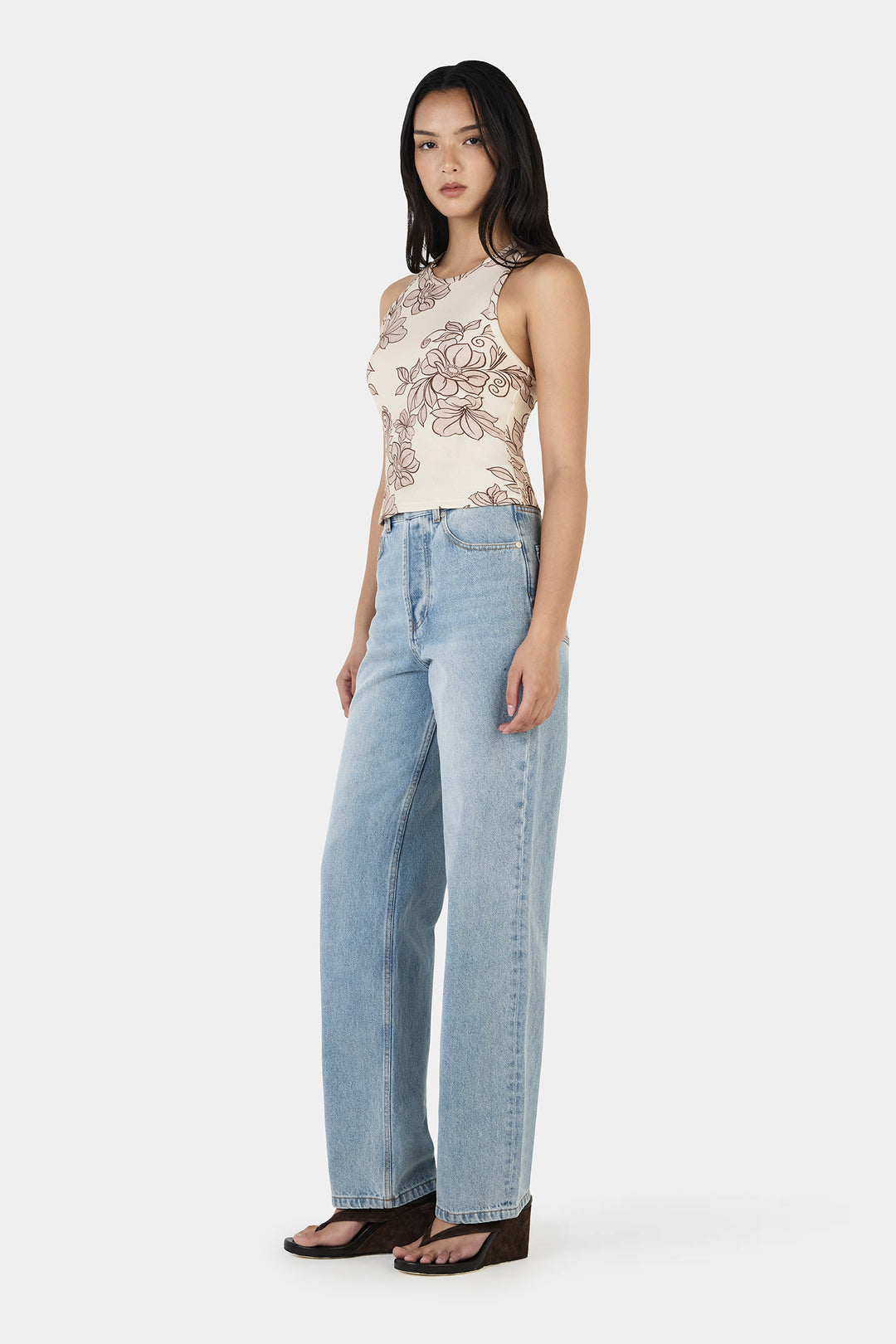 Megan Tank Rolling Waves - Beige