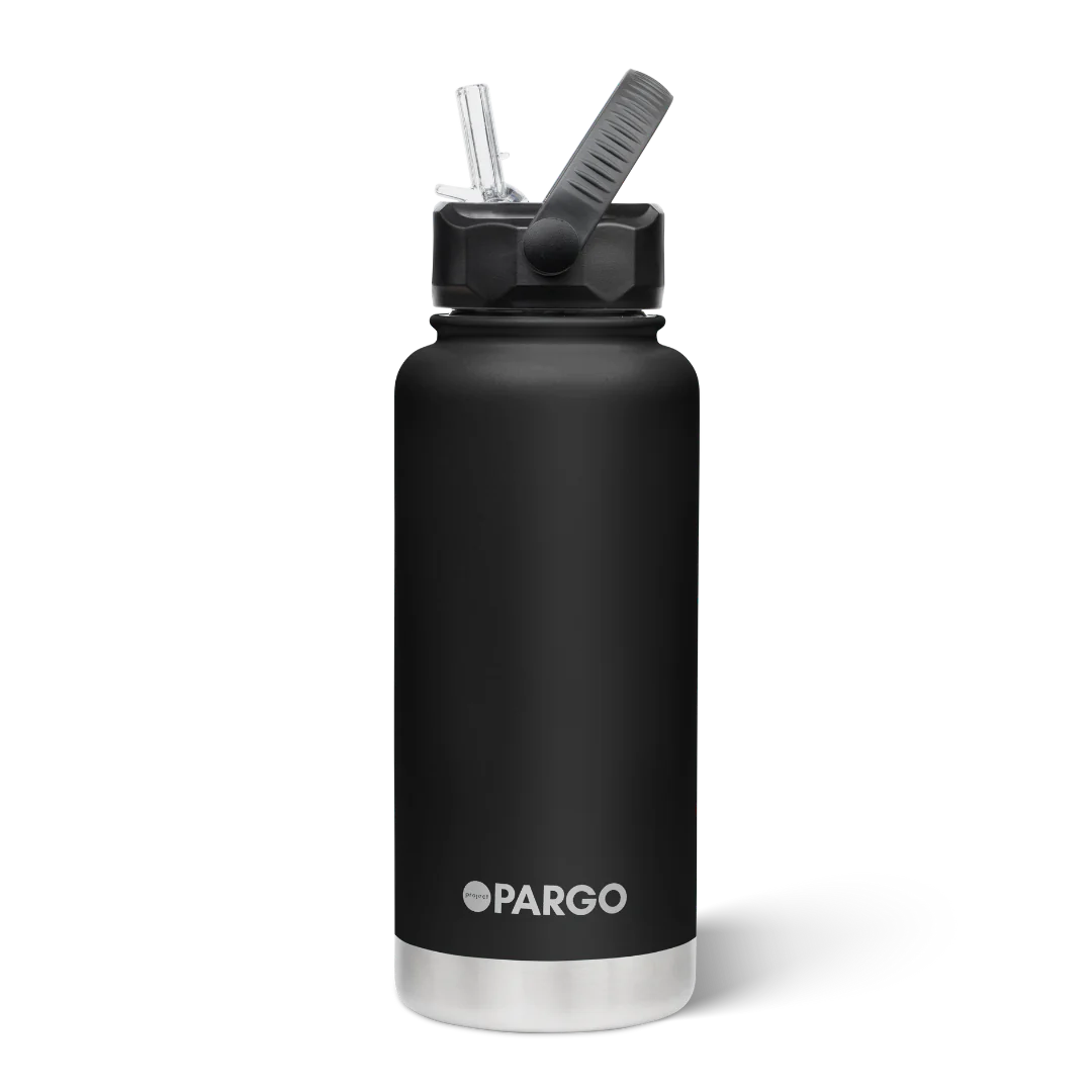 950mL Insulated Bottle - Straw Lid - Midnight Black