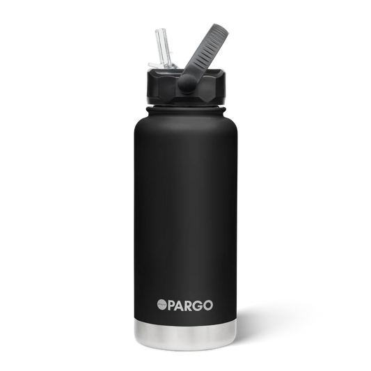 950mL Insulated Bottle - Straw Lid - Midnight Black