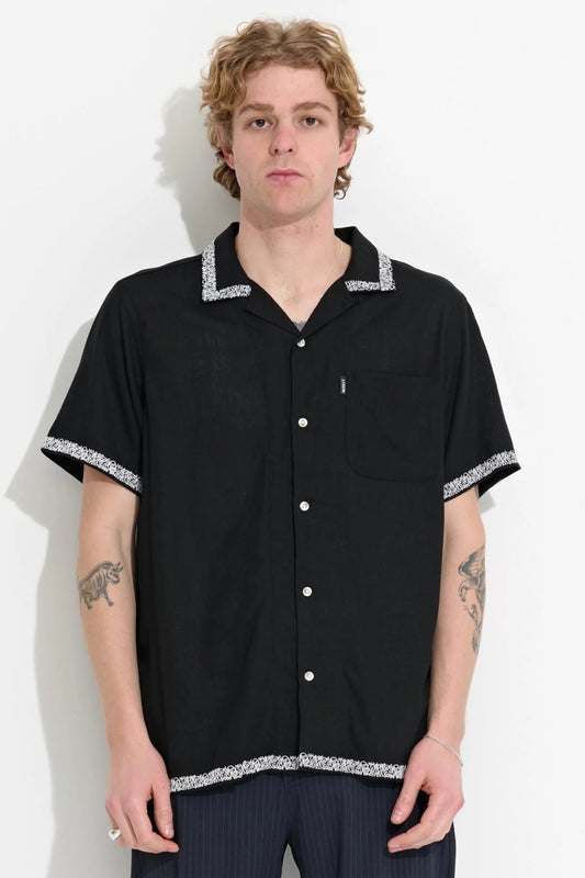 Pandaan Linen SS Shirt - Black