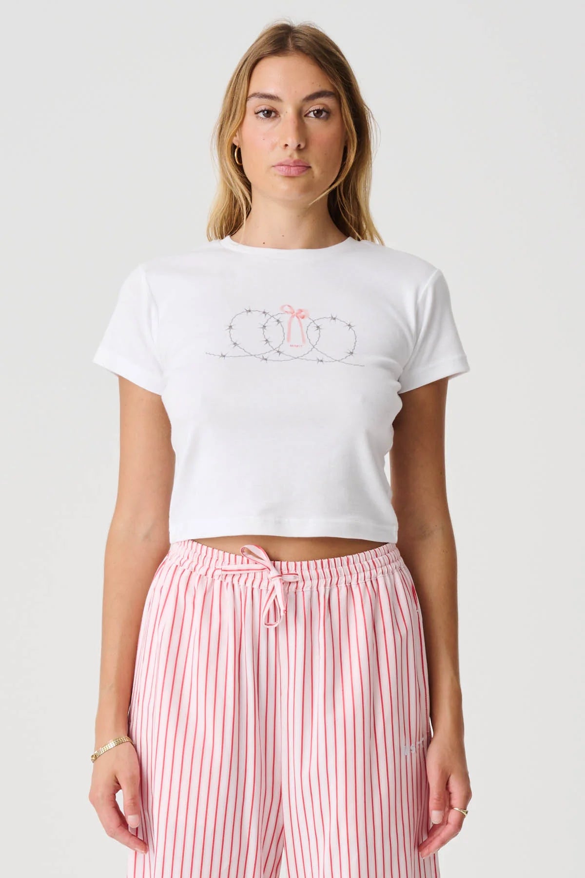 Barbed Rib Tee - Solid White