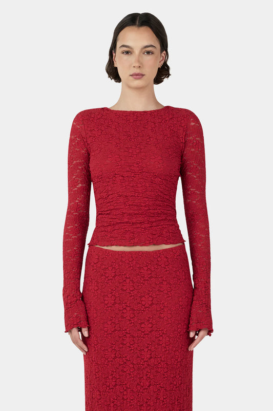 Olive Top - Tango Red