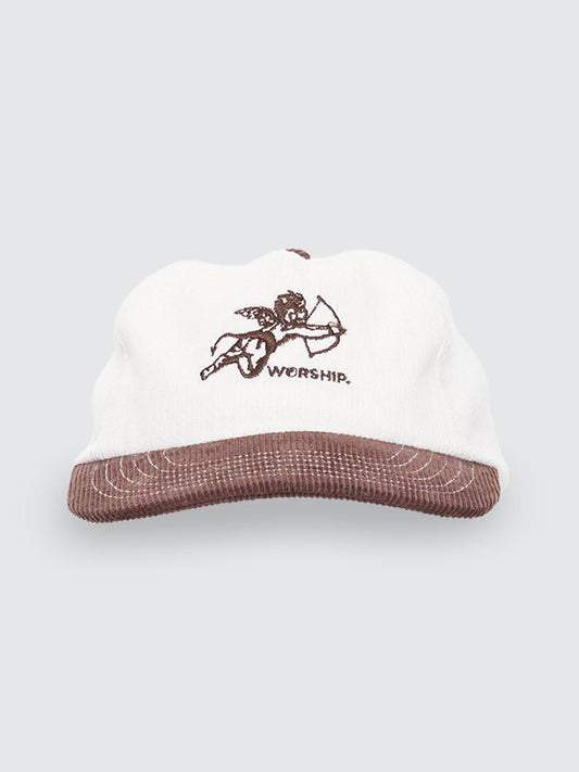 Cherub Cord 5 Panel Hat - Dark Choc