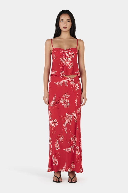 Janelle Maxi Skirt - Fire Bloom