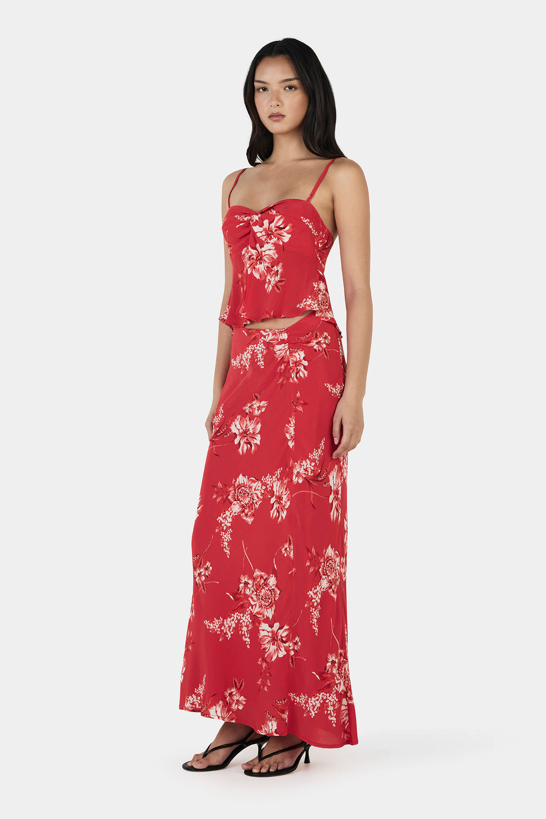 Janelle Maxi Skirt - Fire Bloom
