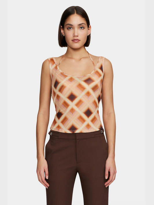 Natalia Top - Caramel Check