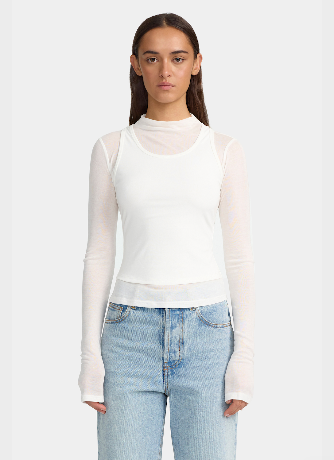 Joanna Jersey Top - White