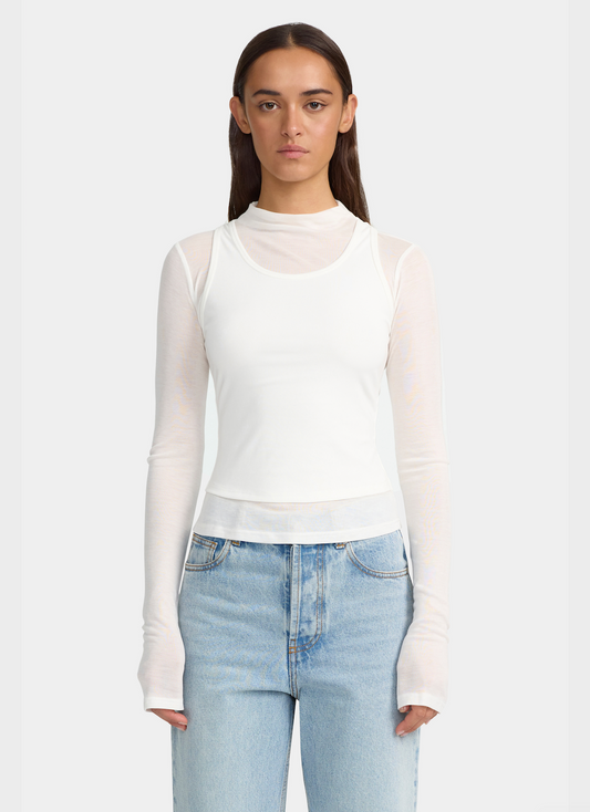 Joanna Jersey Top - White