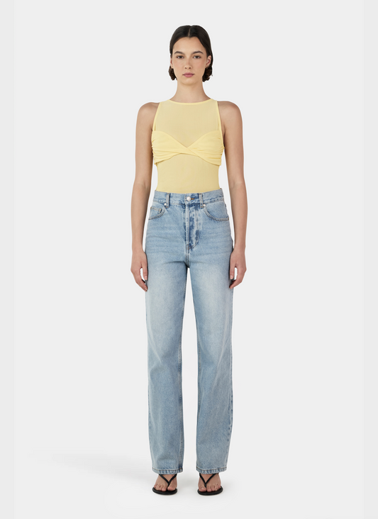 Halsey Mesh Top - Yellow