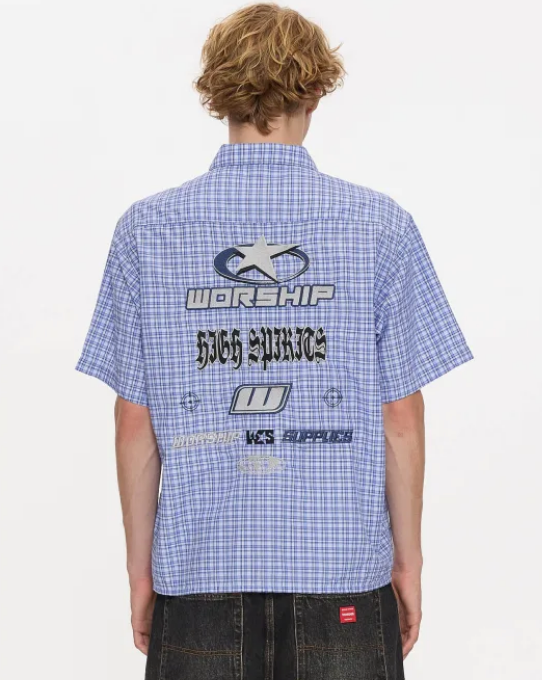 Injection Short Sleeve Shirt -Blue