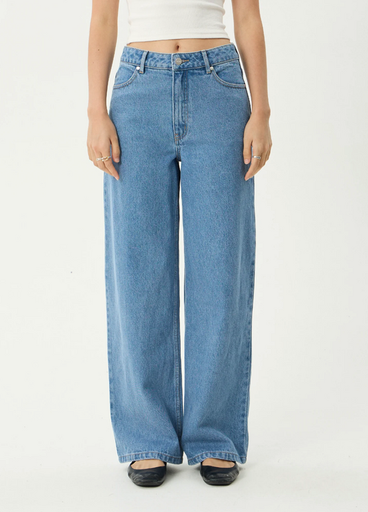 Bella - Denim Wide Leg Baggy Jean - Worn Blue