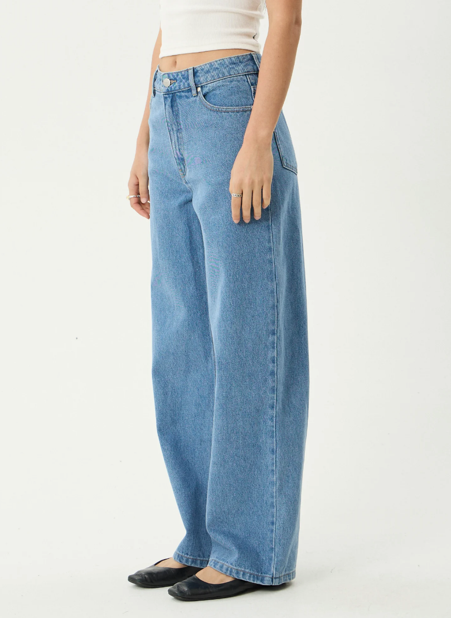 Bella - Denim Wide Leg Baggy Jean - Worn Blue