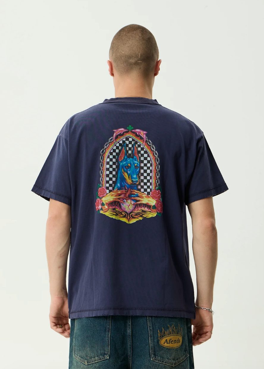 Shrine - Recycled Heavyweight Boxy Tee - Deep Sea Marine
