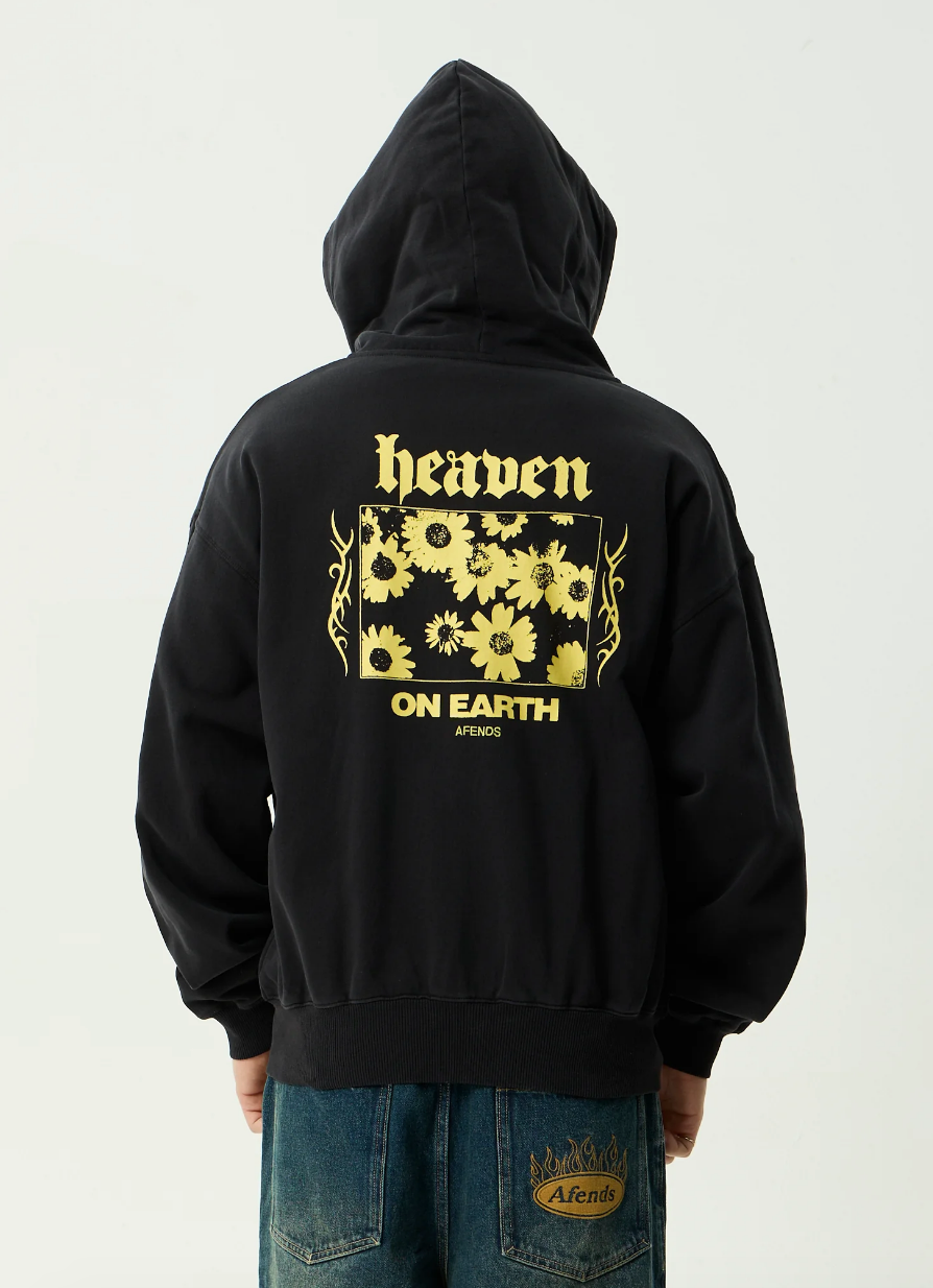 Heaven - Boxy Zip Hood - Black