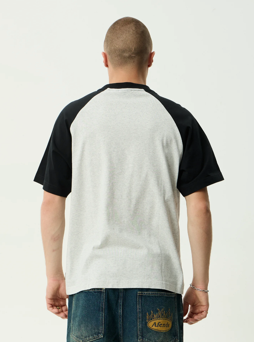 Wings - Heavyweight Raglan Tee - Grey Marle