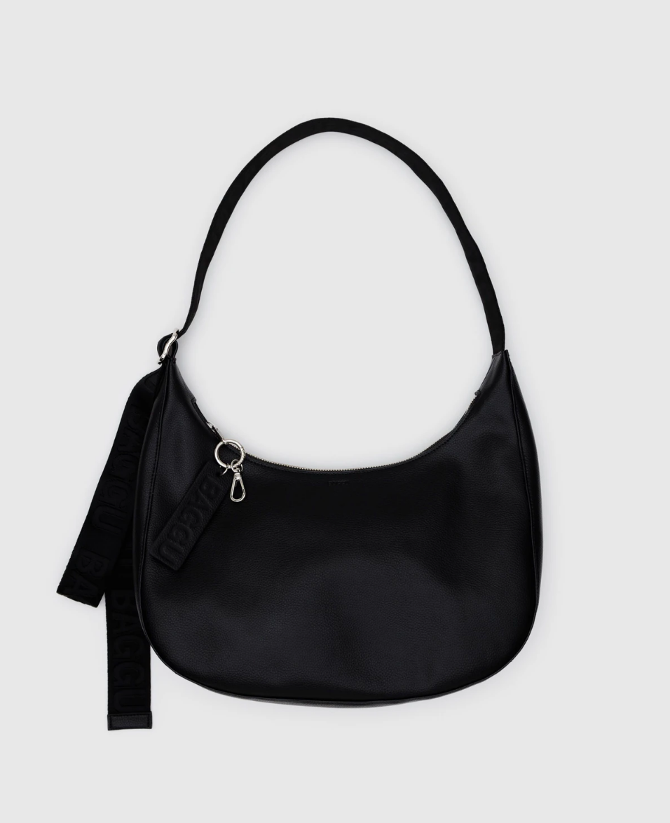 Leather Medium Crescent - Black