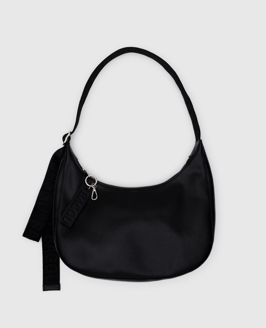 Leather Medium Crescent - Black