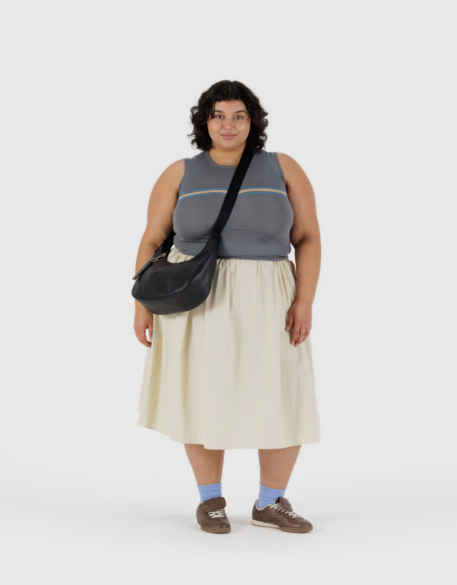 Leather Medium Crescent - Black