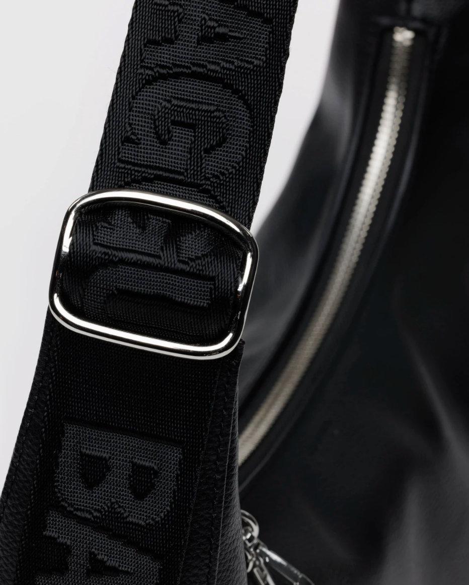 Leather Medium Crescent - Black