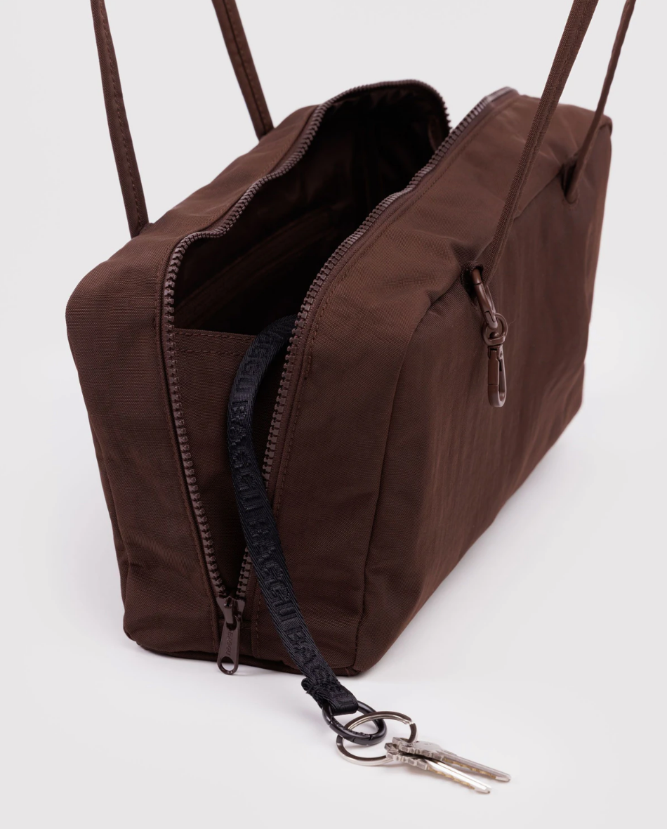 Nylon Bowler Bag - Coffee