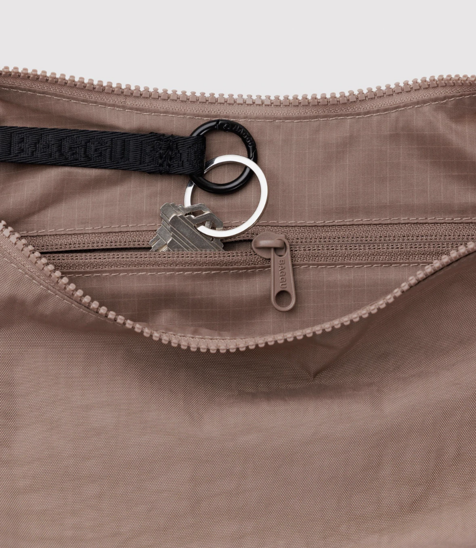 Medium Nylon Crescent Bag - Toasted Almond