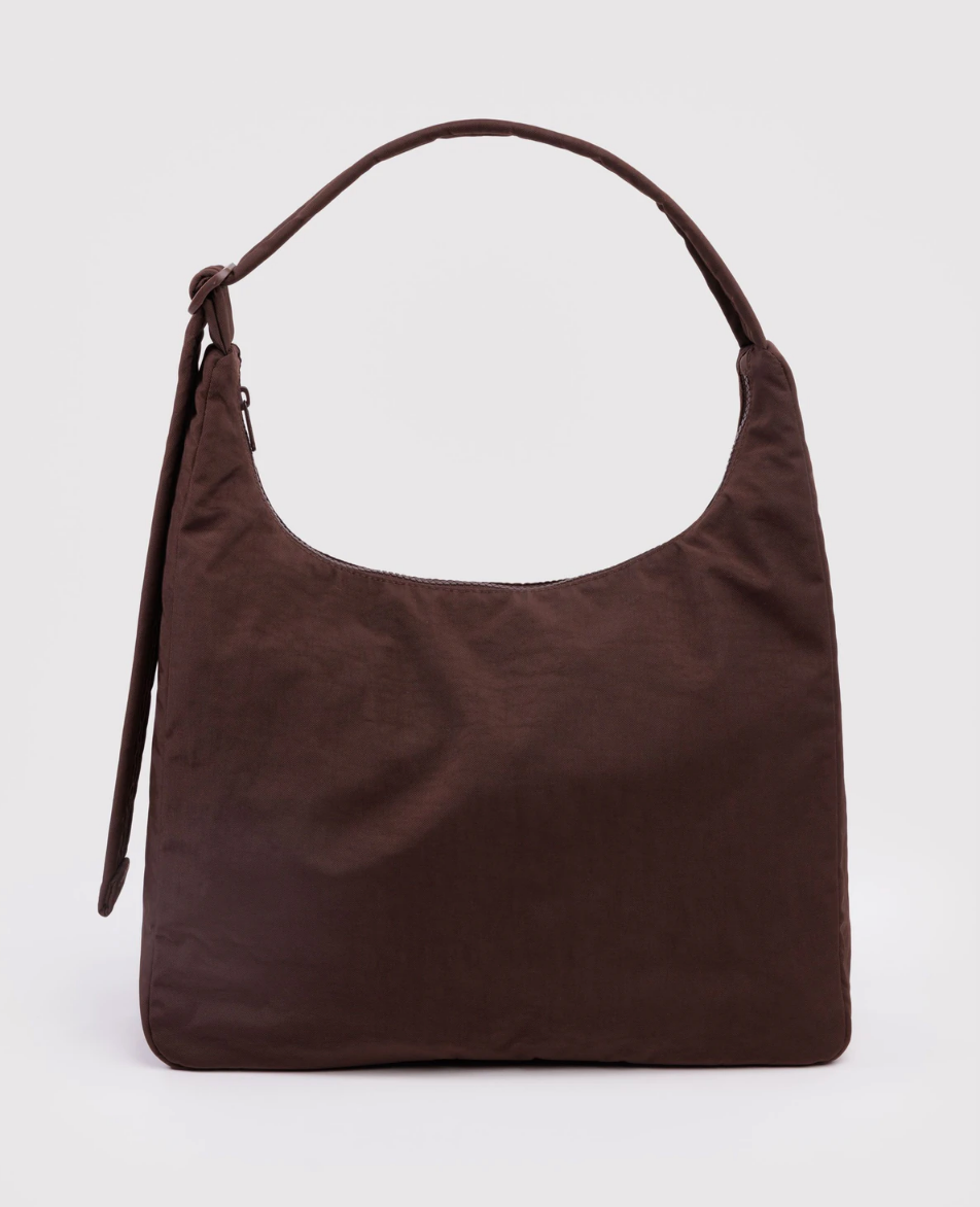Nylon Shoulder Bag - Coffee