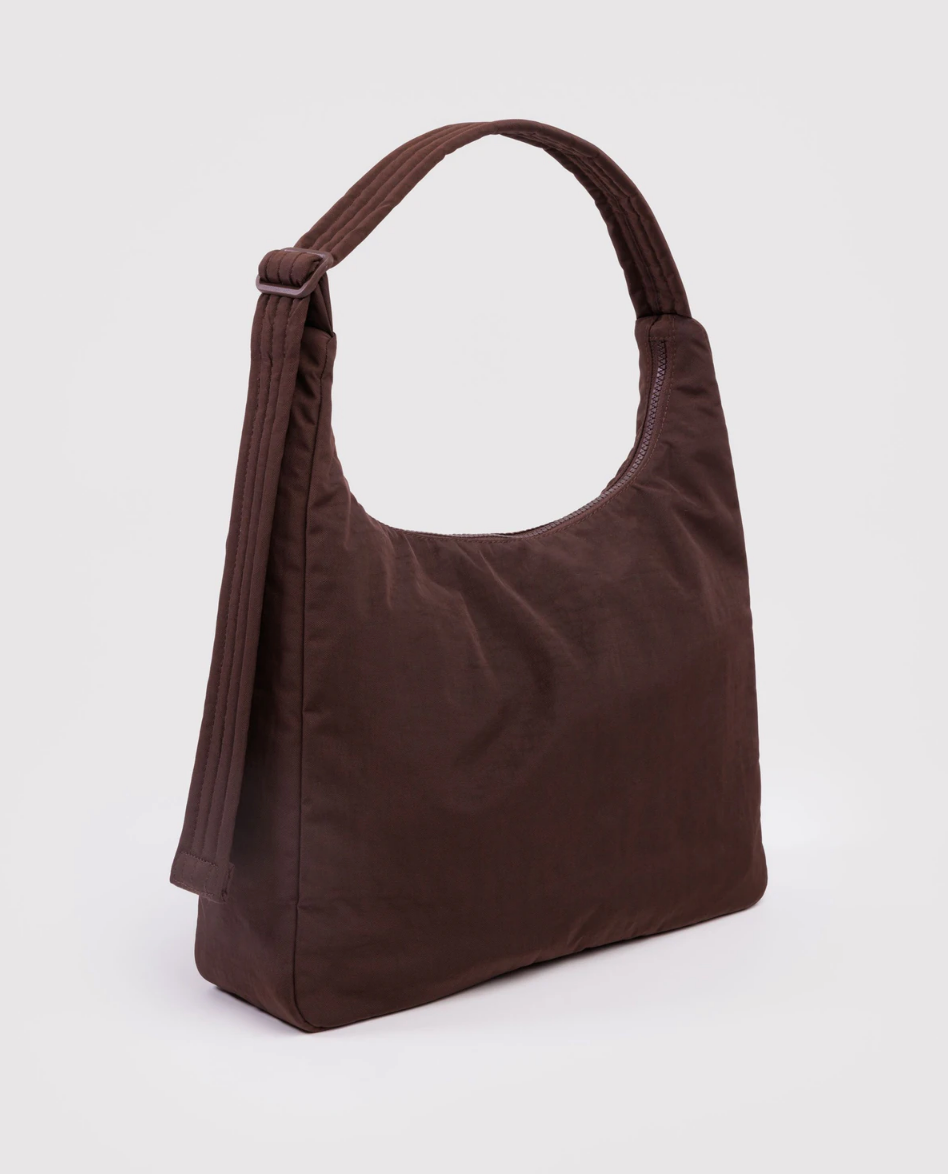 Nylon Shoulder Bag - Coffee