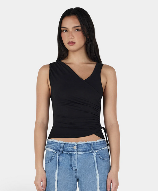 Rhonda Asym Top - Black