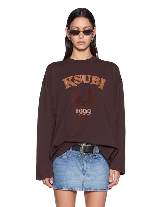 Ksubi Ranch Altar Boyfriend LS Tee - Choc