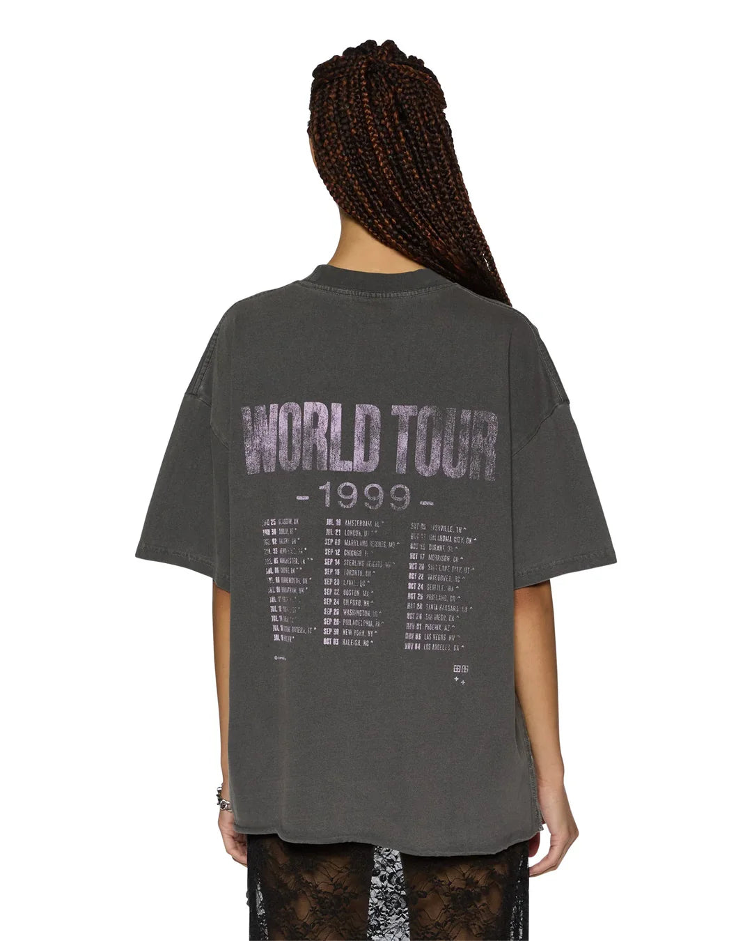 World Tour Boyfriend Tee - Charcoal