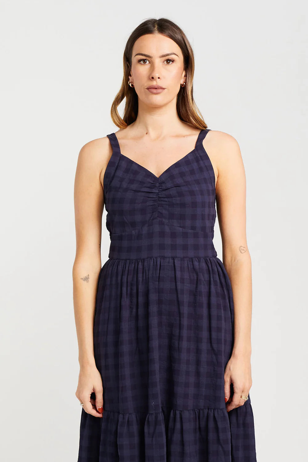 Sweet Ziggy Dress - Navy Check