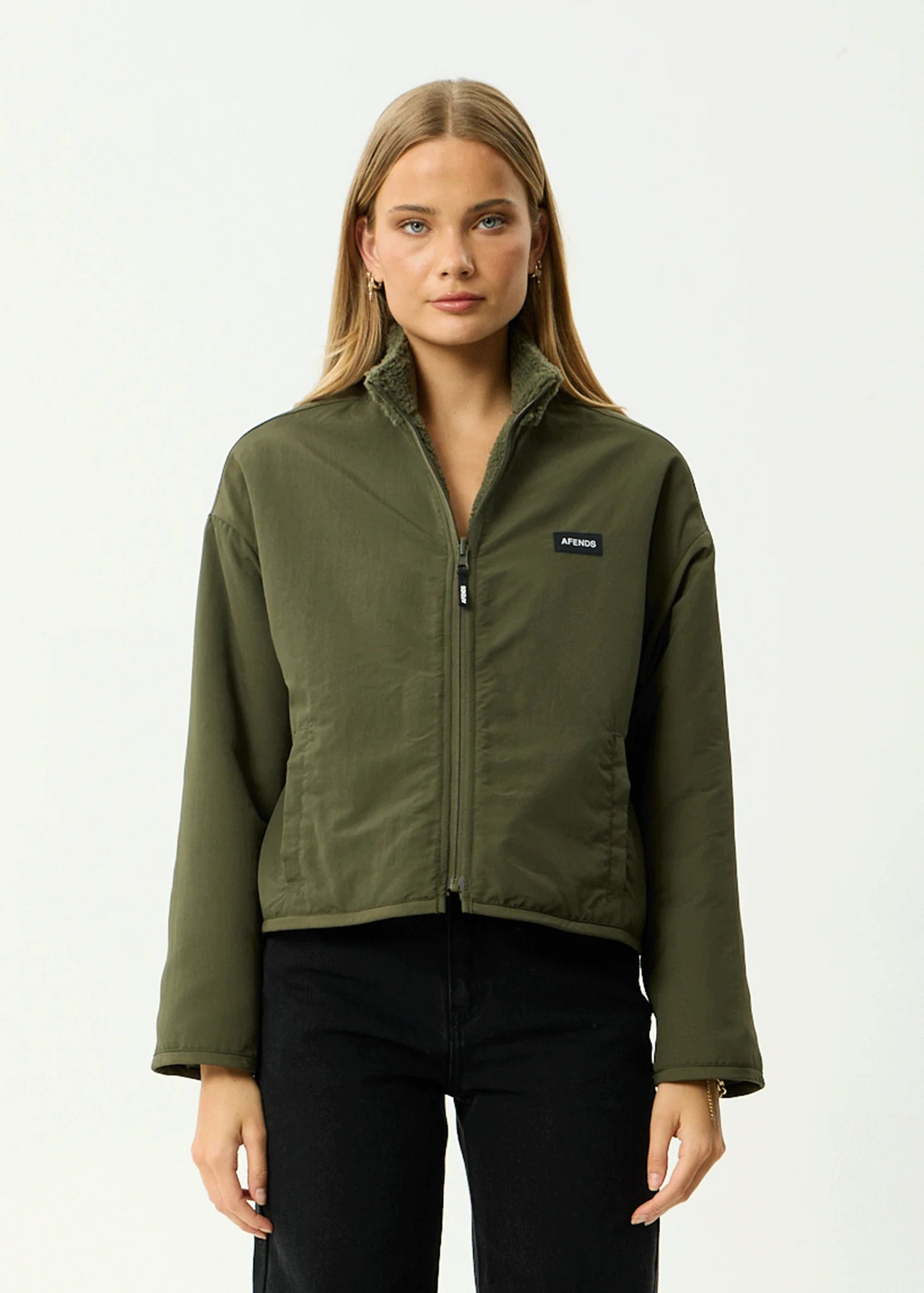 Berlin - Reversible Polar Fleece Jacket - Deep Olive