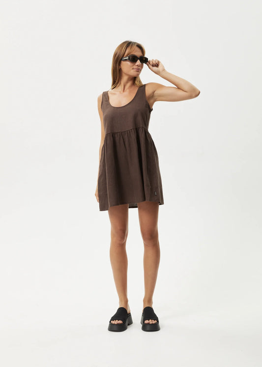 Jesse - Hemp Mini Dress - Coffee