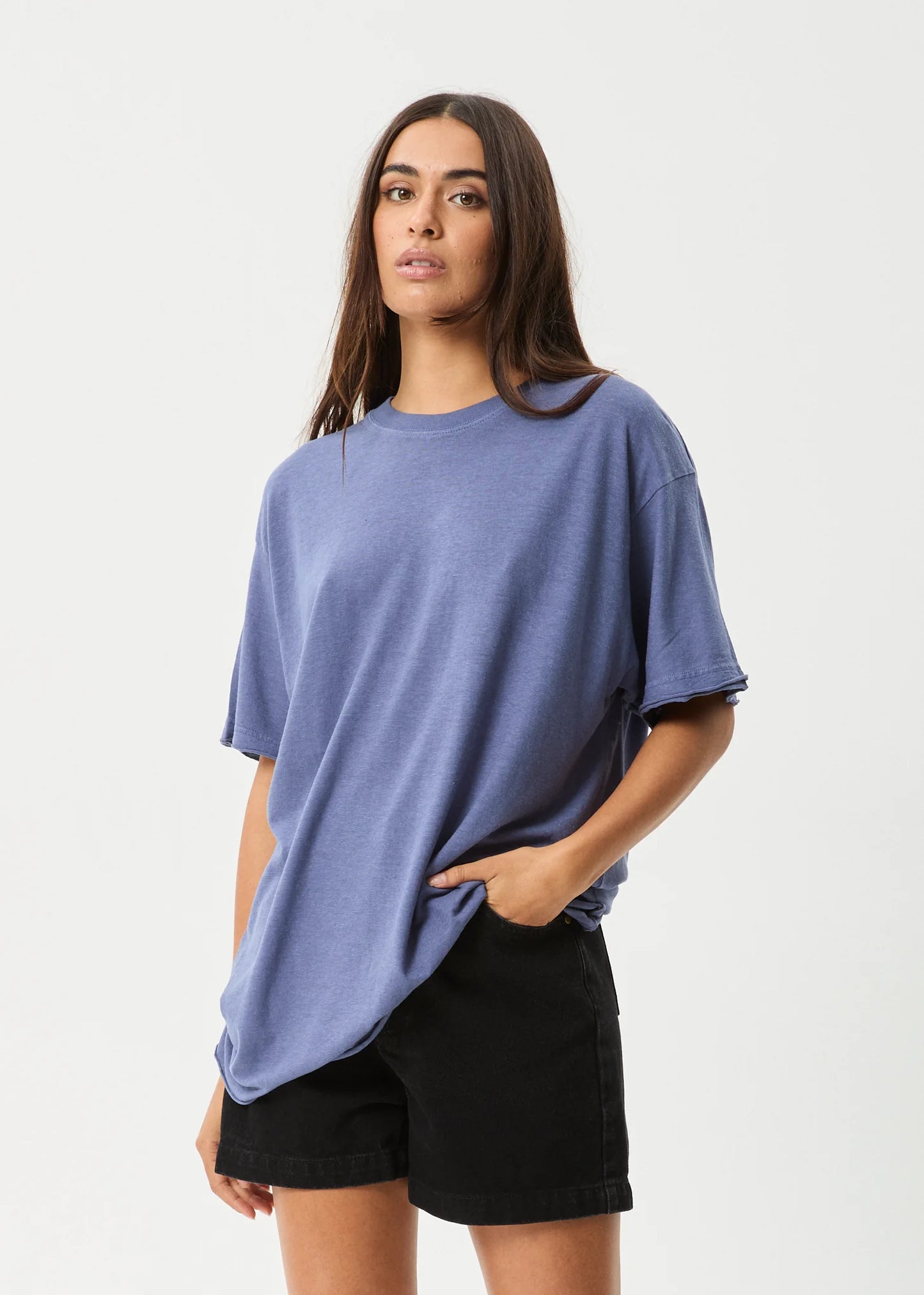 Slay Hemp Oversized Tee - Washed Marlin