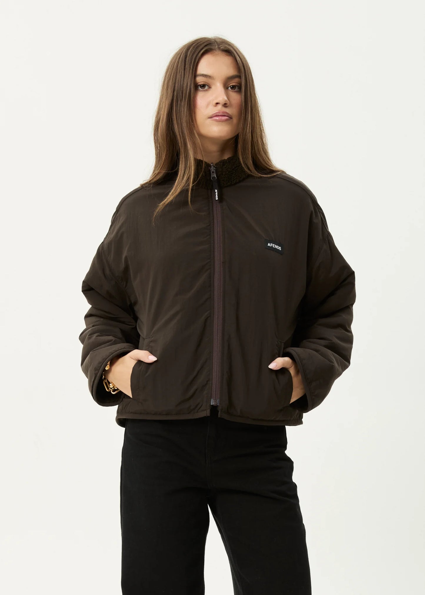 Berlin - Reversible Polar Fleece Jacket - Coffee