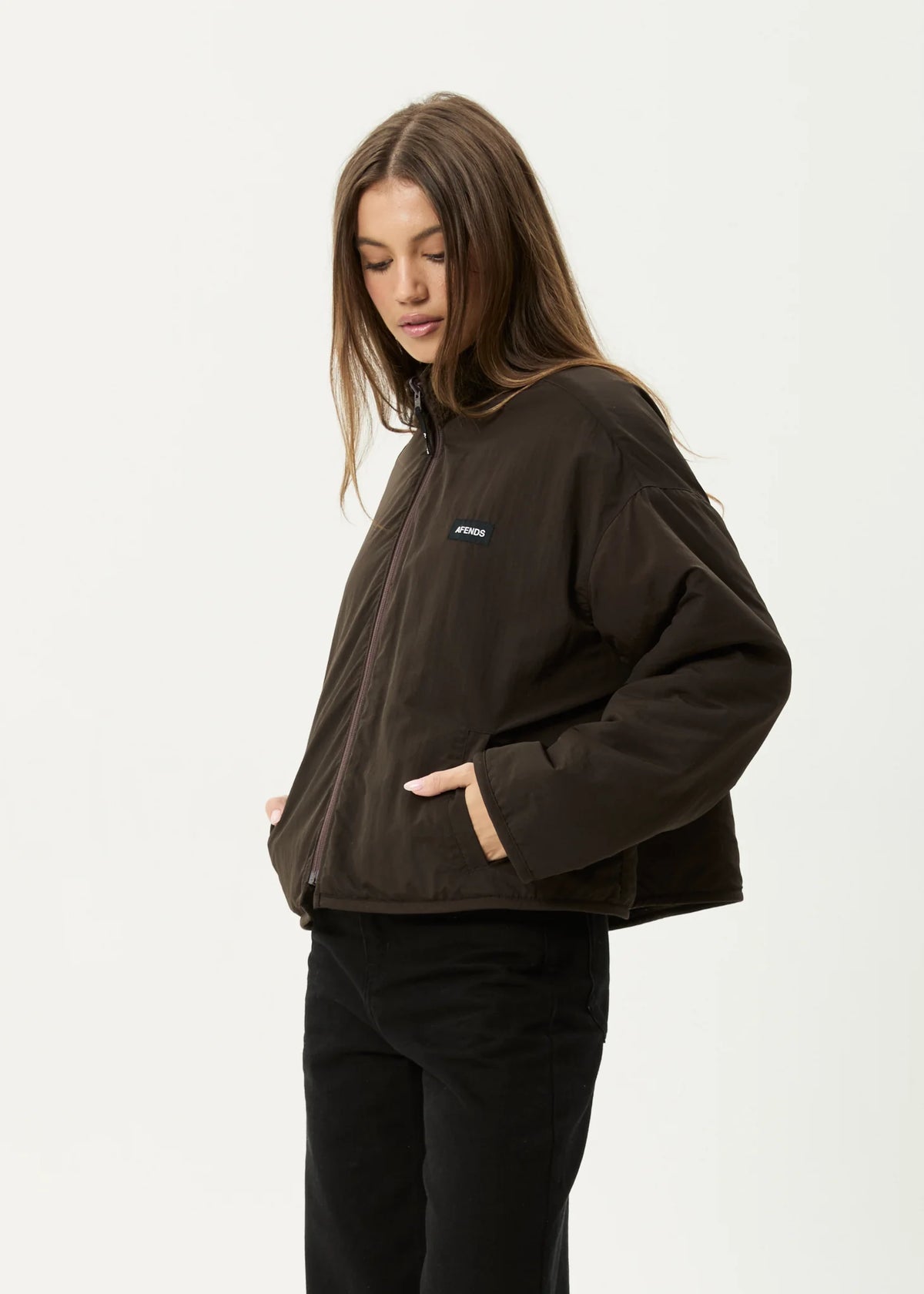 Berlin - Reversible Polar Fleece Jacket - Coffee