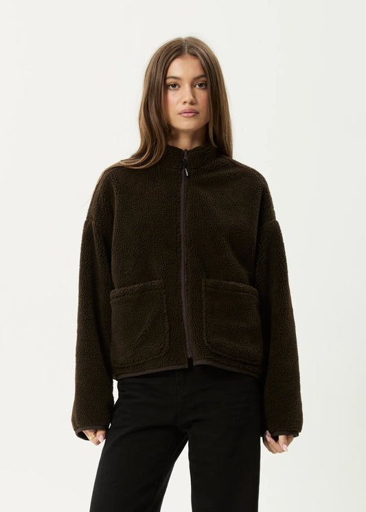 Berlin - Reversible Polar Fleece Jacket - Coffee