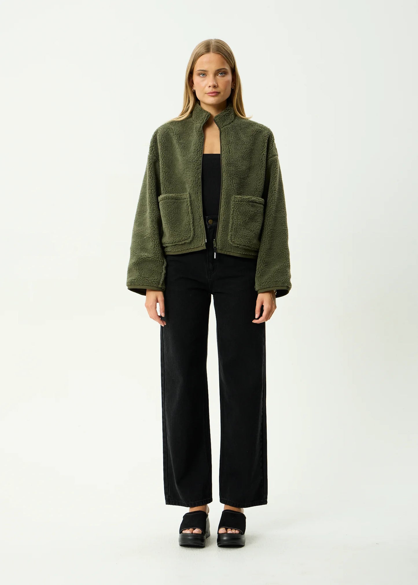 Berlin - Reversible Polar Fleece Jacket - Deep Olive