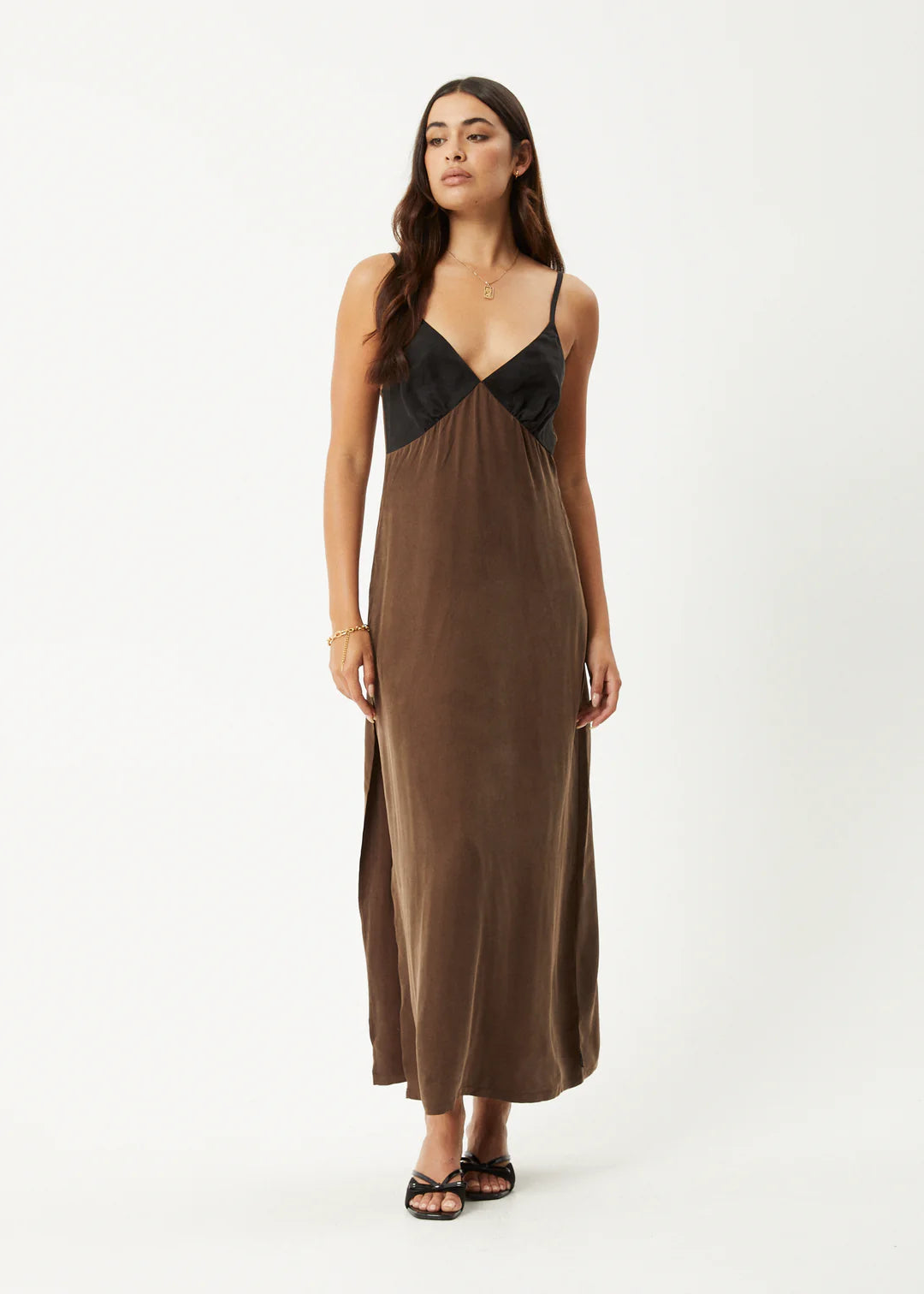 Giselle - Cupro Maxi Dress - Coffee