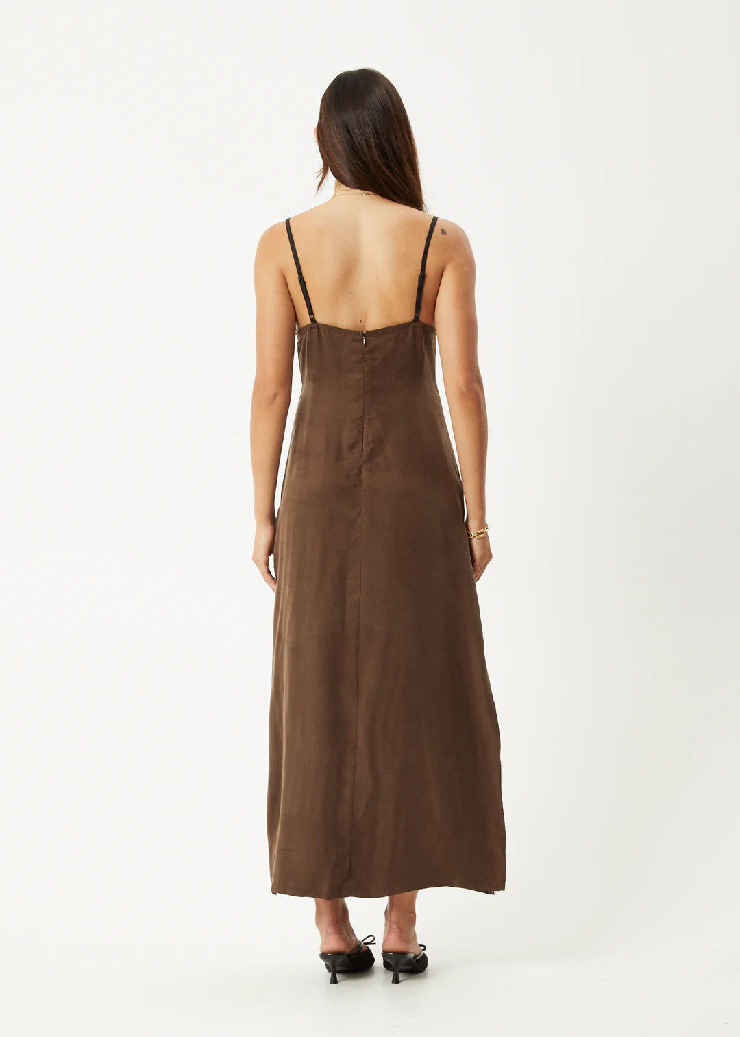 Giselle - Cupro Maxi Dress - Coffee