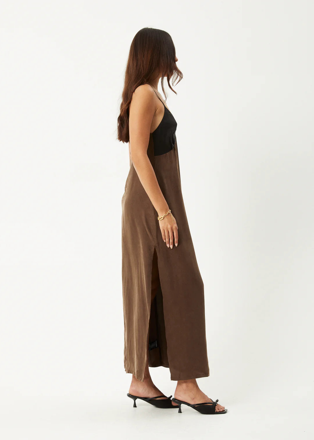 Giselle - Cupro Maxi Dress - Coffee