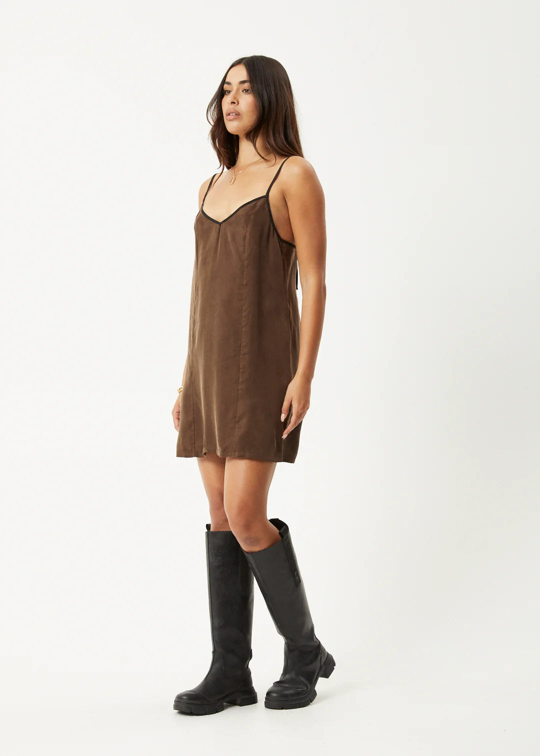 Giselle - Cupro Mini Dress - Coffee